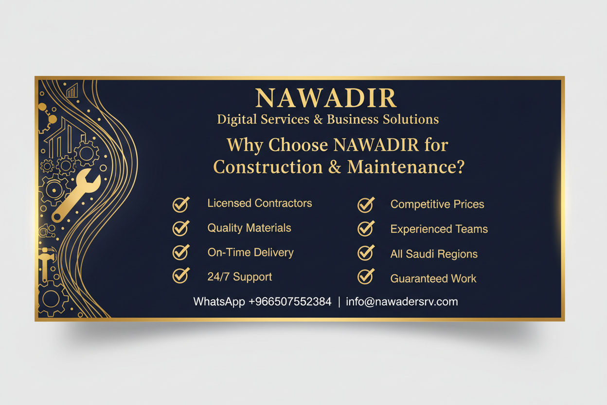 لماذا تختار نوادر لخدمات الإنشاءات والتشطيب