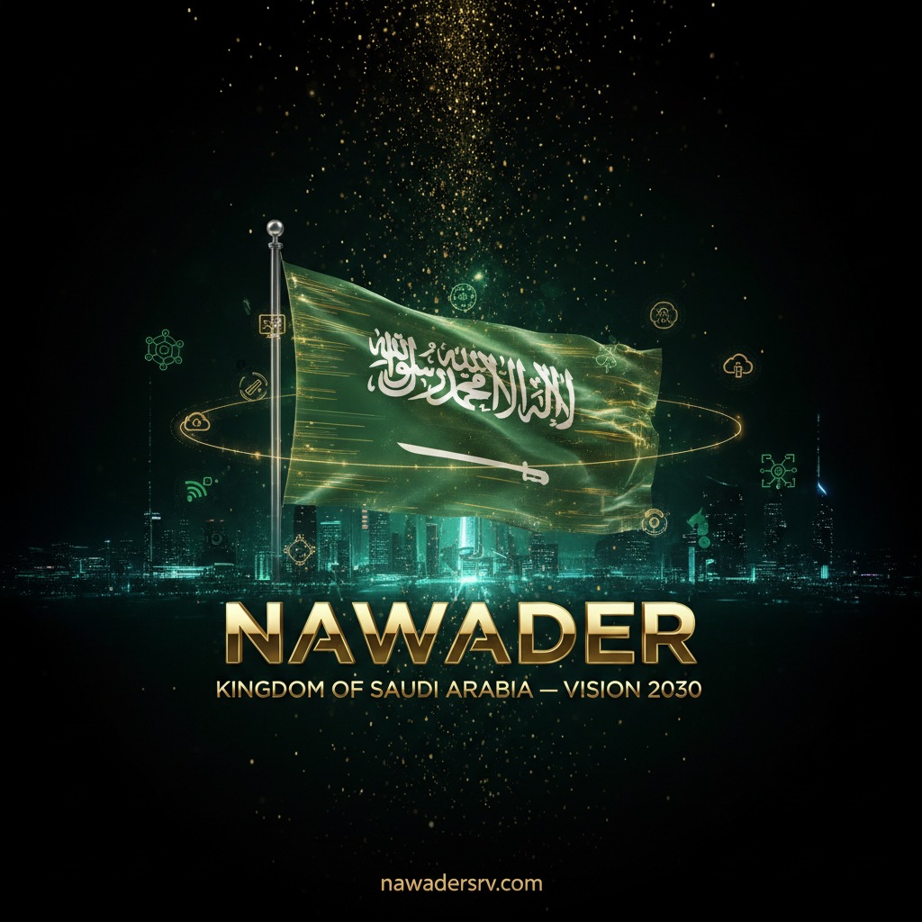 Saudi Flag Vision 2030 - Nawader