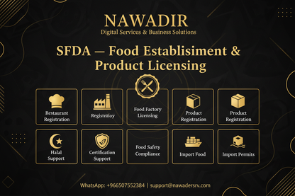 SFDA Food Establishment and Product Licensing - Nawadir Digital Services