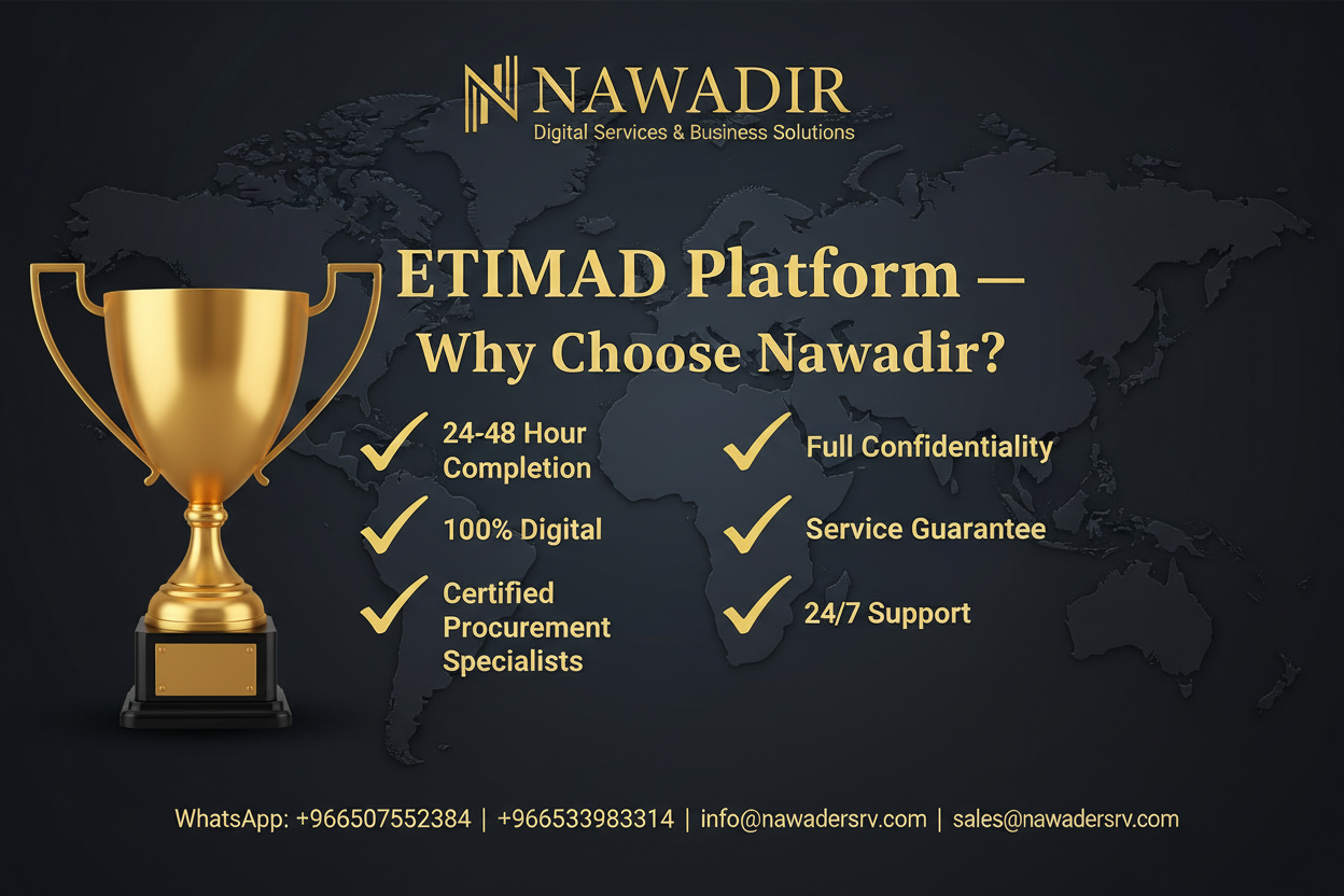 Why Choose Nawadir for ETIMAD Platform - 24/7 Certified Procurement Specialists