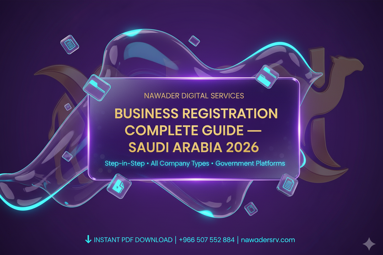 Business Registration Guide Saudi Arabia 2026 Purple - Nawader Digital Services