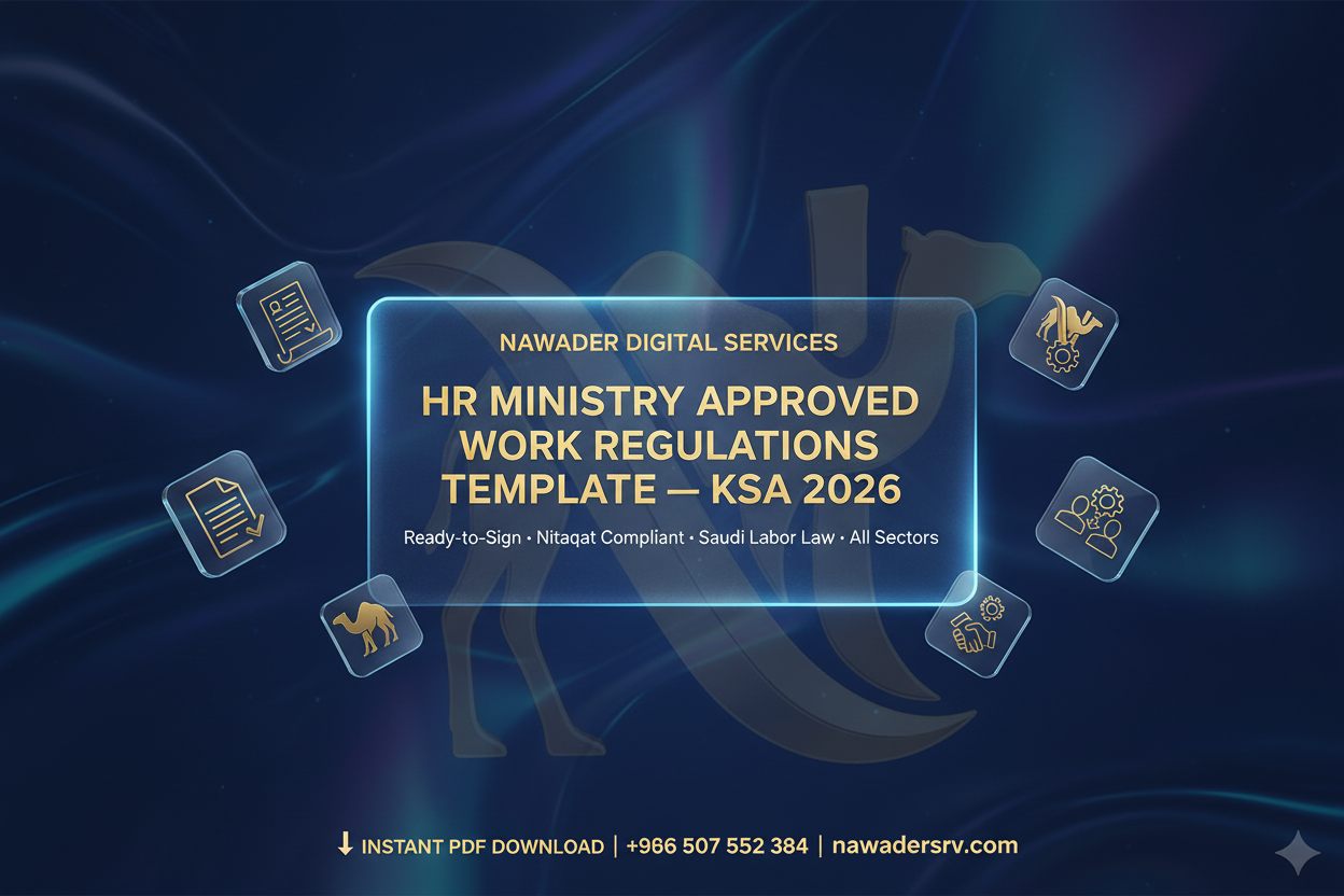 HR Ministry Work Regulations Template KSA 2026 Navy - Nawader Digital Services