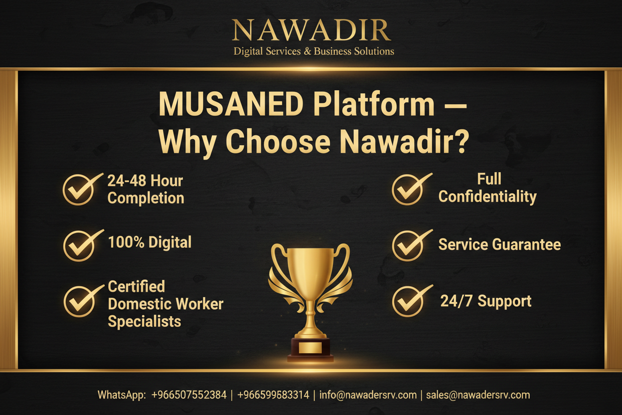 Why Choose Nawadir for MUSANED Platform - 24/7 Certified Specialists