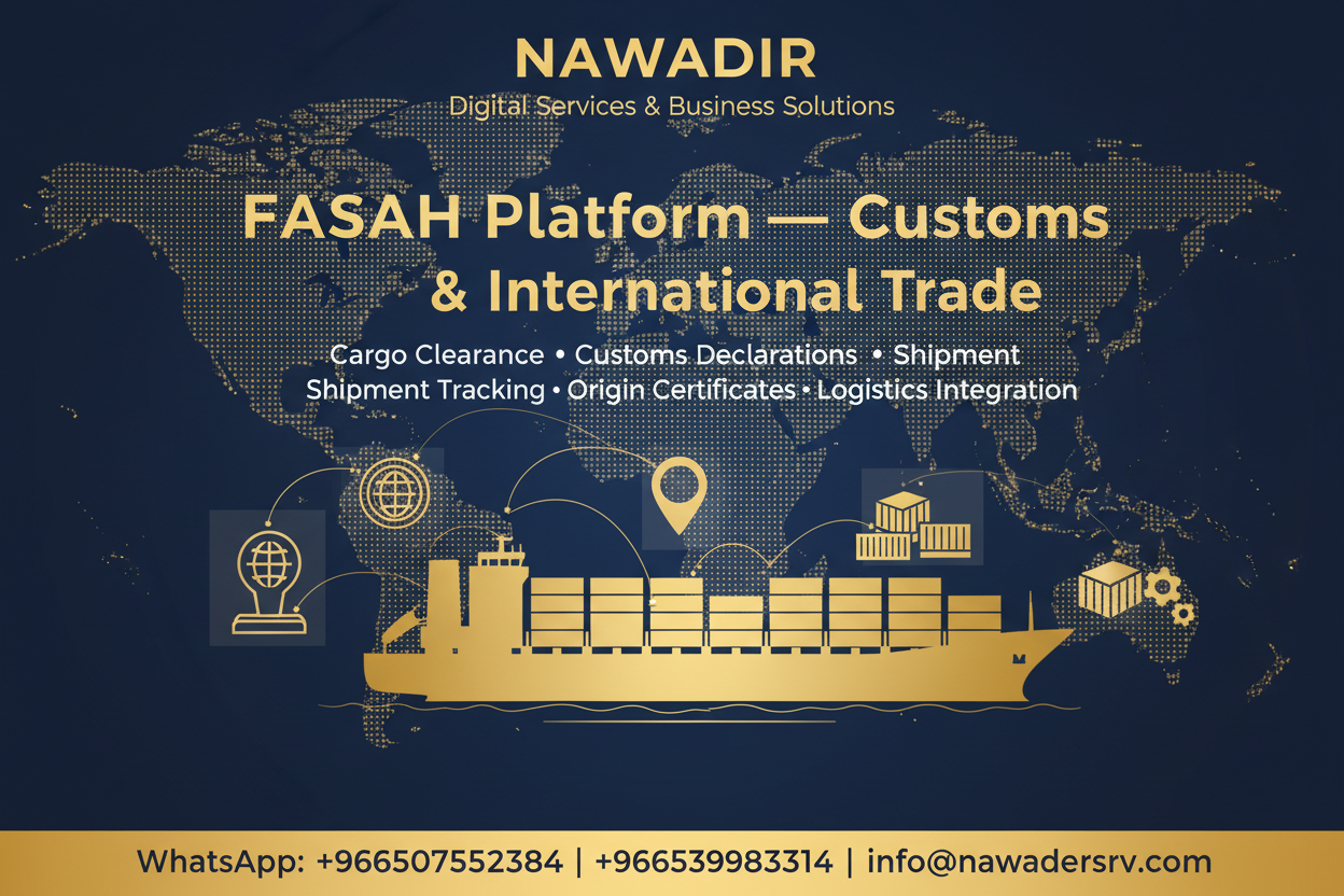 FASAH Customs International Trade Platform - Nawadir Digital Services
